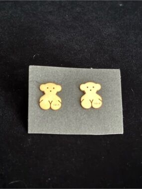 Stainless steel Teddy bear earrings
